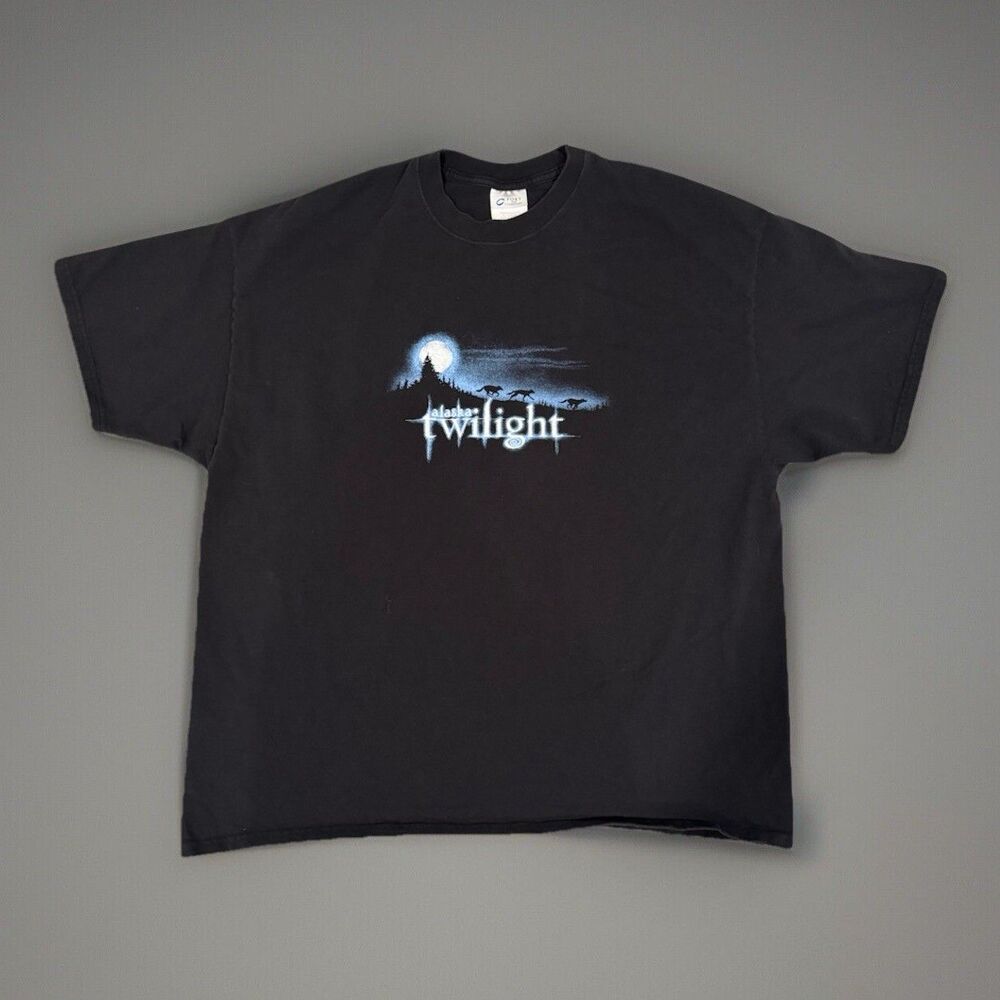 Alaska Twilight Graphic T-Shirts Men’s 2XL XXL Black Heavy Cotton